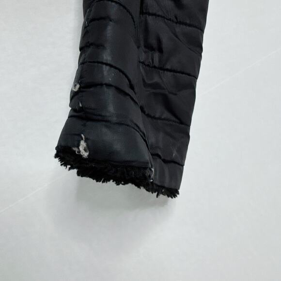 The North Face Reversible Mossbud Jacket Girls Medium 10 12 Black Quilted Fleece - Picture 6 of 10